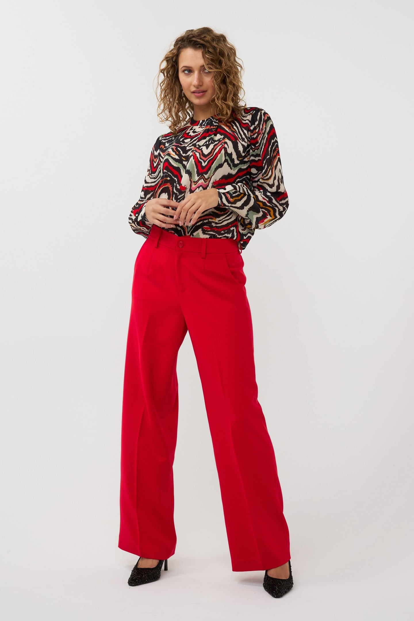 TROUSERS WIDE CITY RED 1