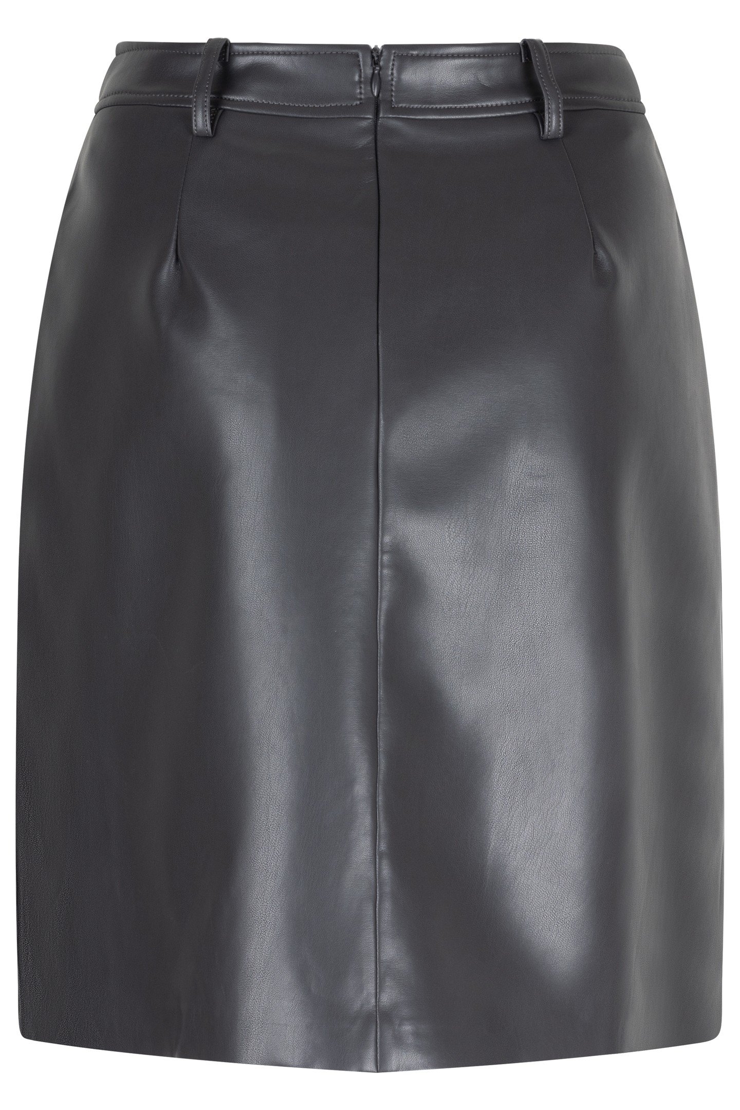 SKIRT OVERLAP VEGAN LEATHER GREY 5