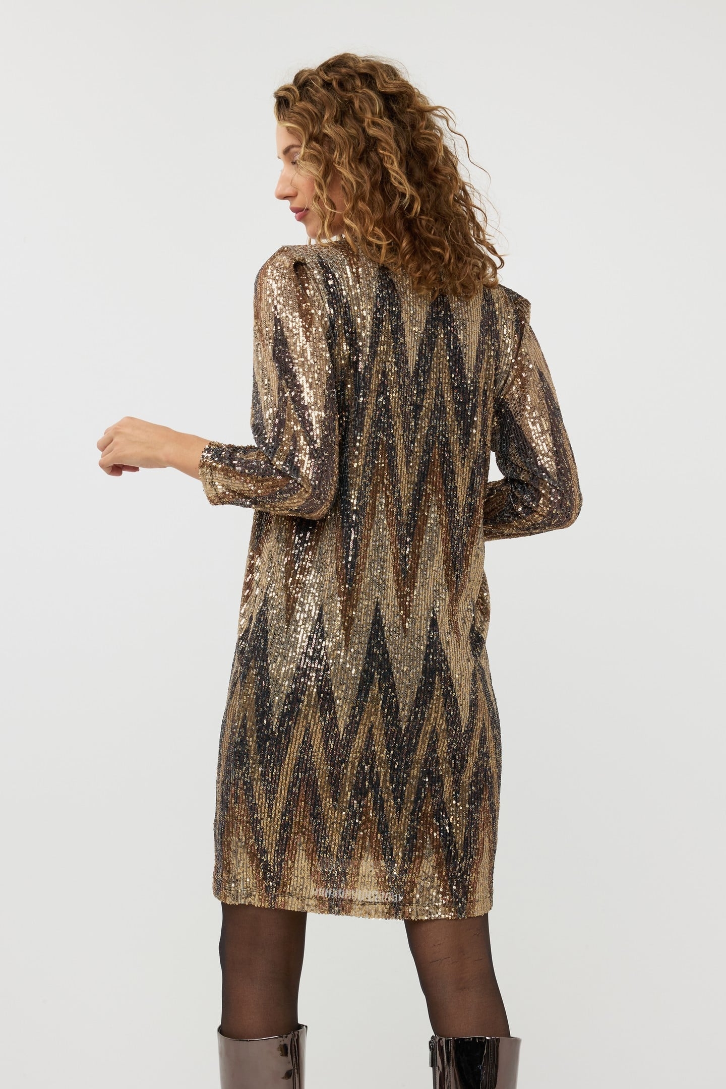 DRESS SEQUINS ZIGZAG PRINT 3