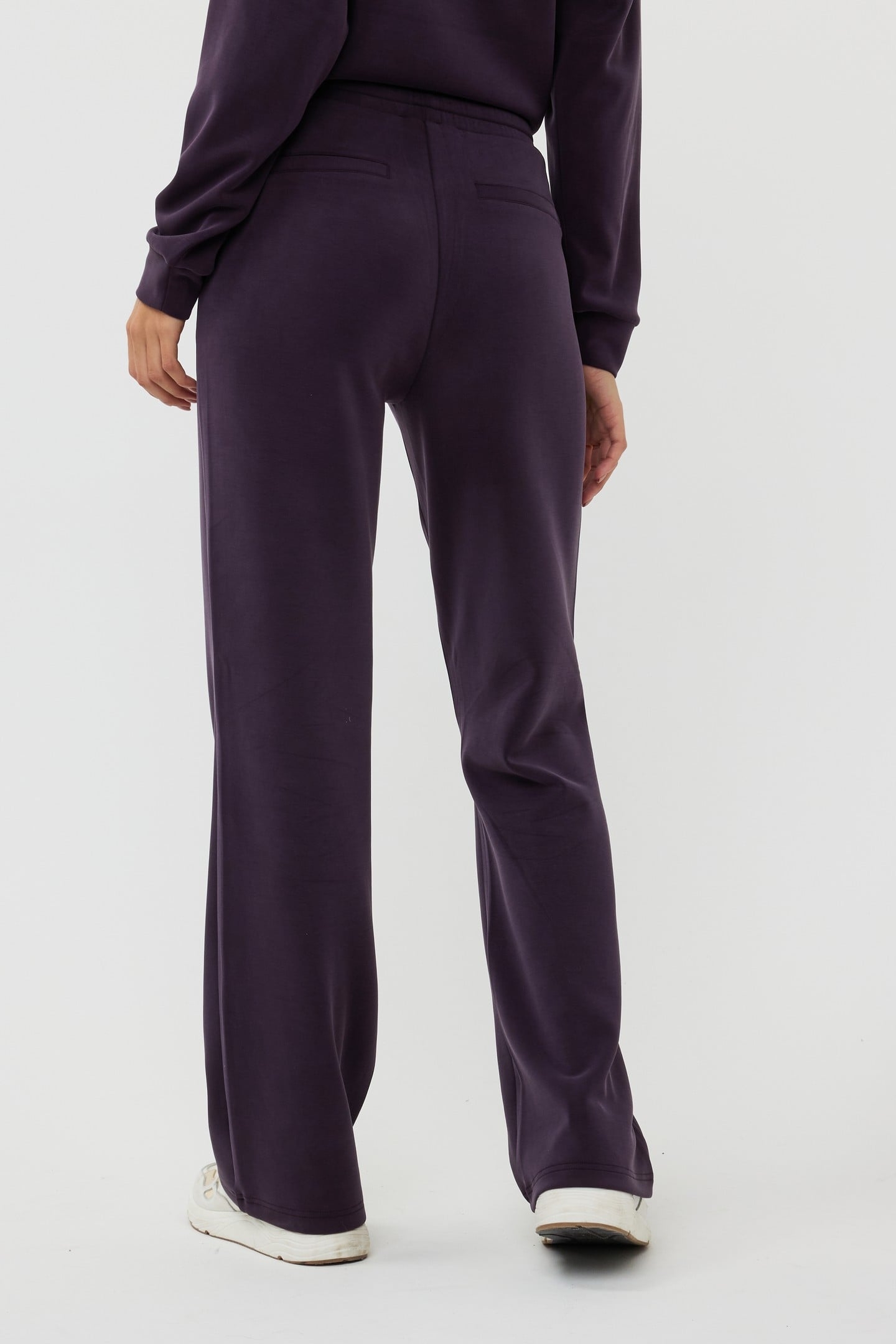 TROUSERS SATIN POCKET MODAL DARK PURPLE 3