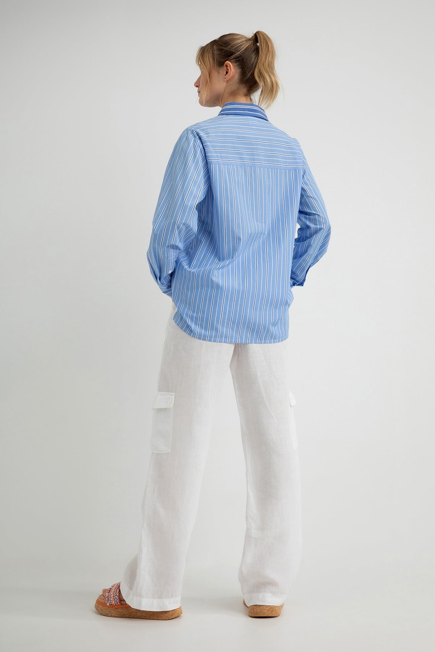 DORIS BLOUSE LIGHT BLUE STRIPE 5