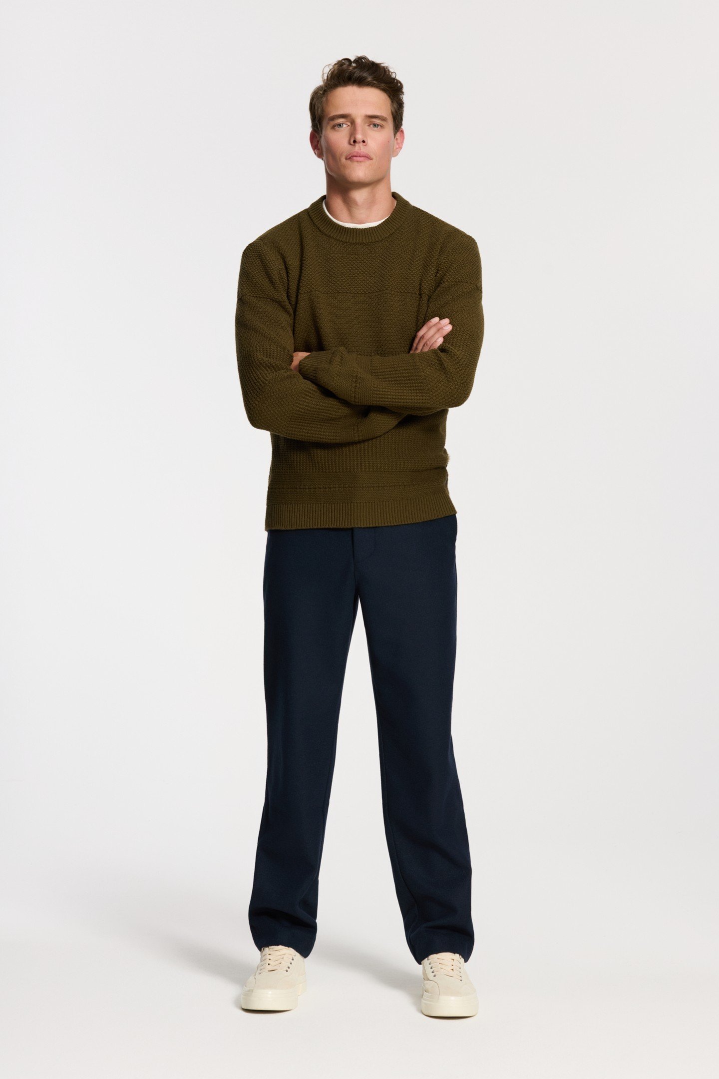 FORD WOOL BLEND STRAIGHT FIT TROUSERS BLUE DARK NAVY 3