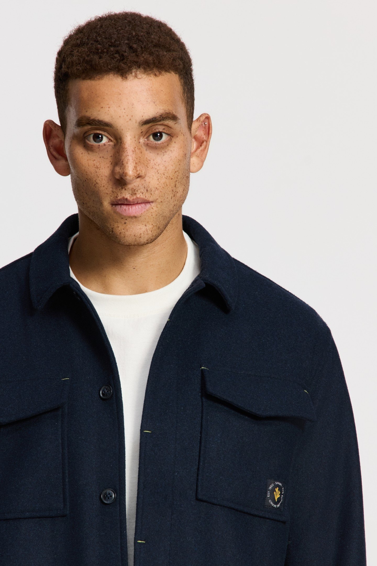 STAN WOOL BLEND LONG SLEEVE SHIRT BLUE DARK NAVY 6