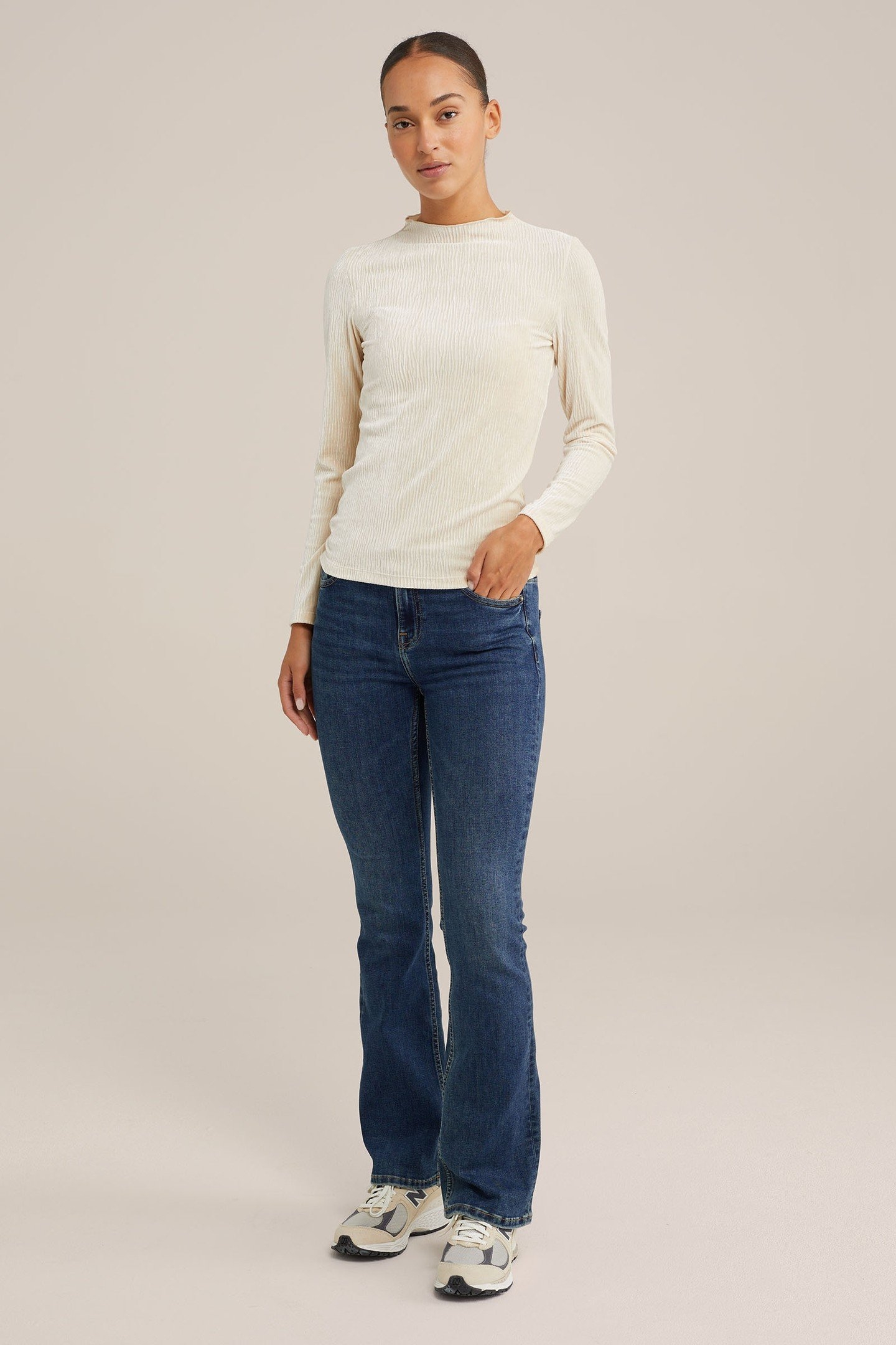 5-POCKET MID WAIST DARK BLUE 5