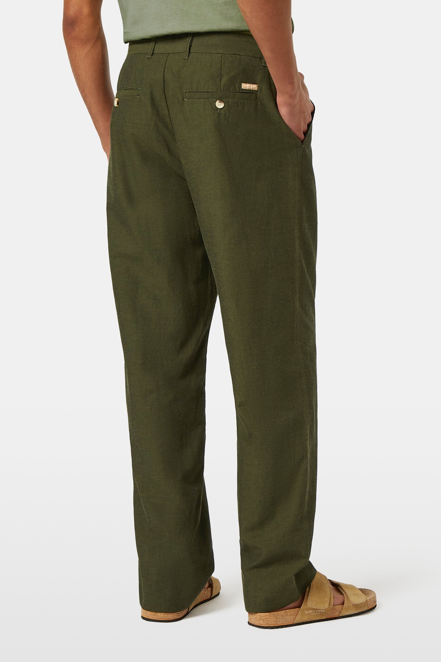 OTIS - LINEN-BLEND CHINO ARMY MELANGE 3