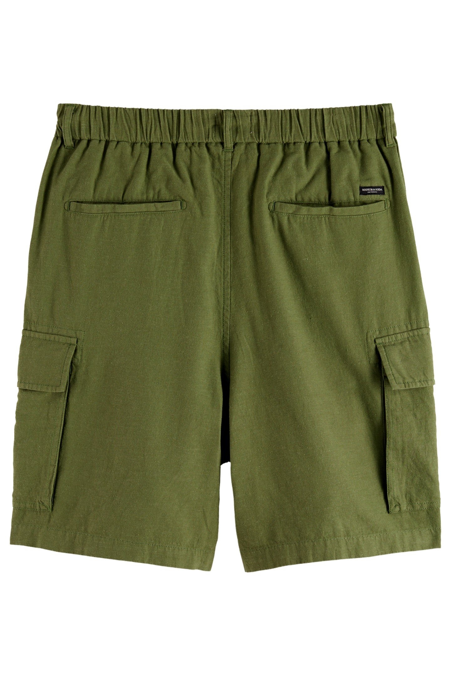 COTTON-LINEN RELAXED FIT CARGO SHORT ARMY 3