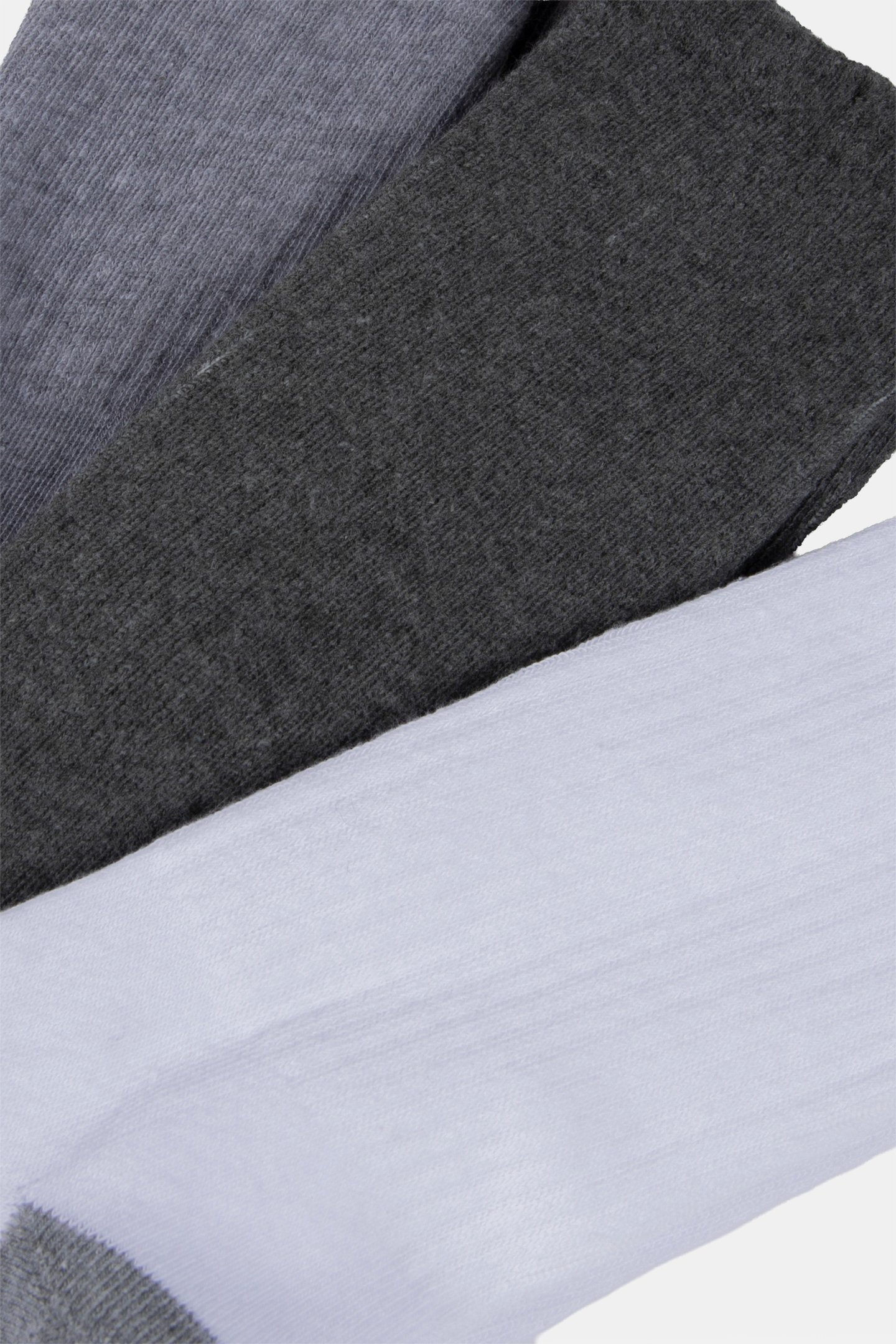 3PK MENS 1/2 TERRY CREW GREY/MULTI 2