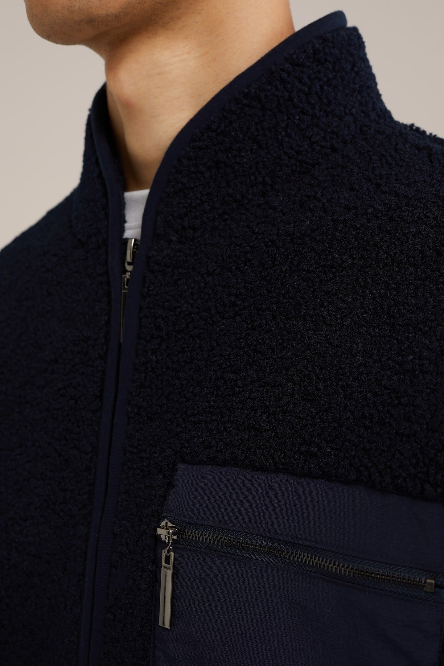 CARDIGAN WITH ZIPPER NAVY BLUE 5