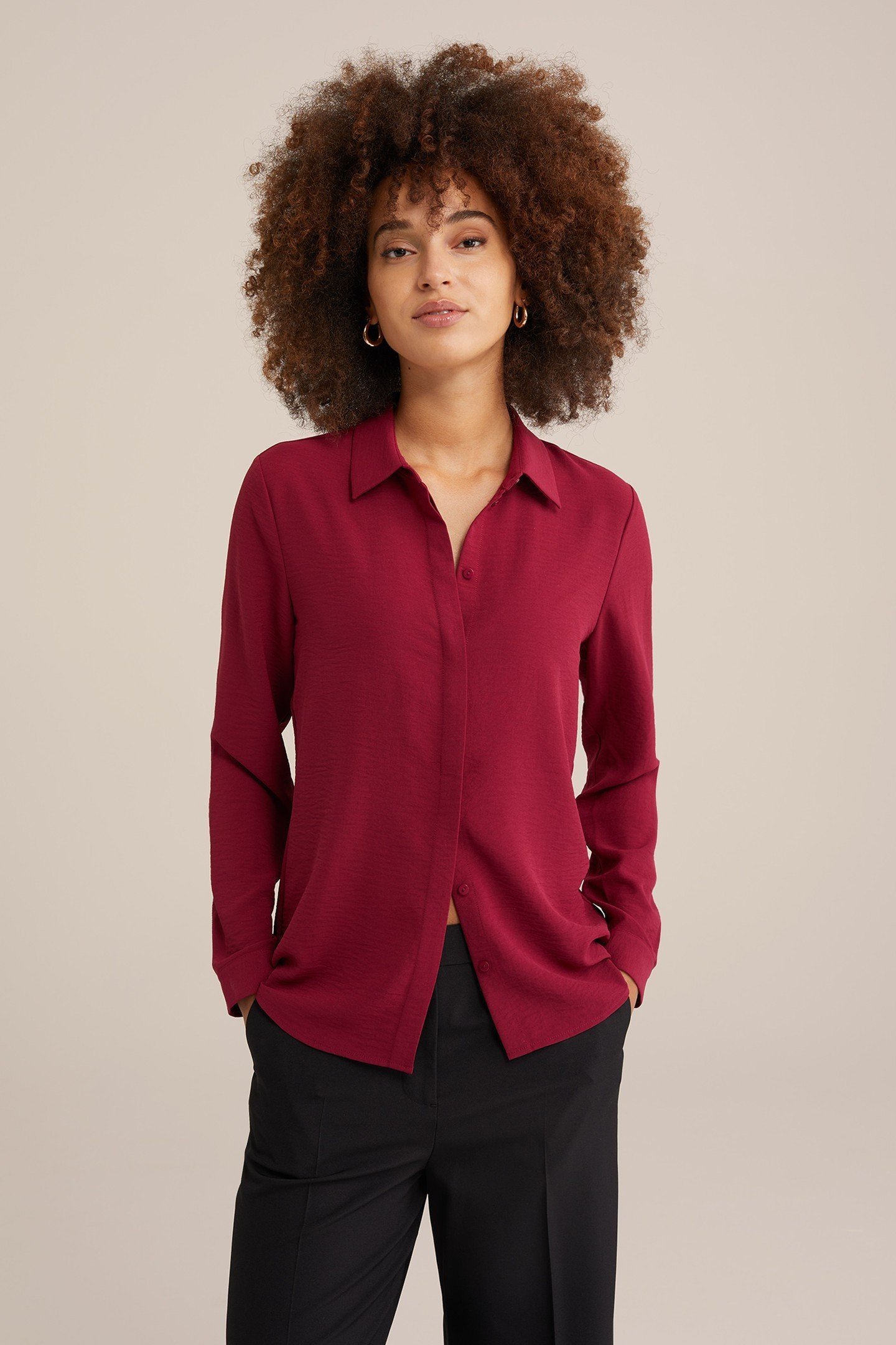 BLOUSE BURGUNDY RED 1
