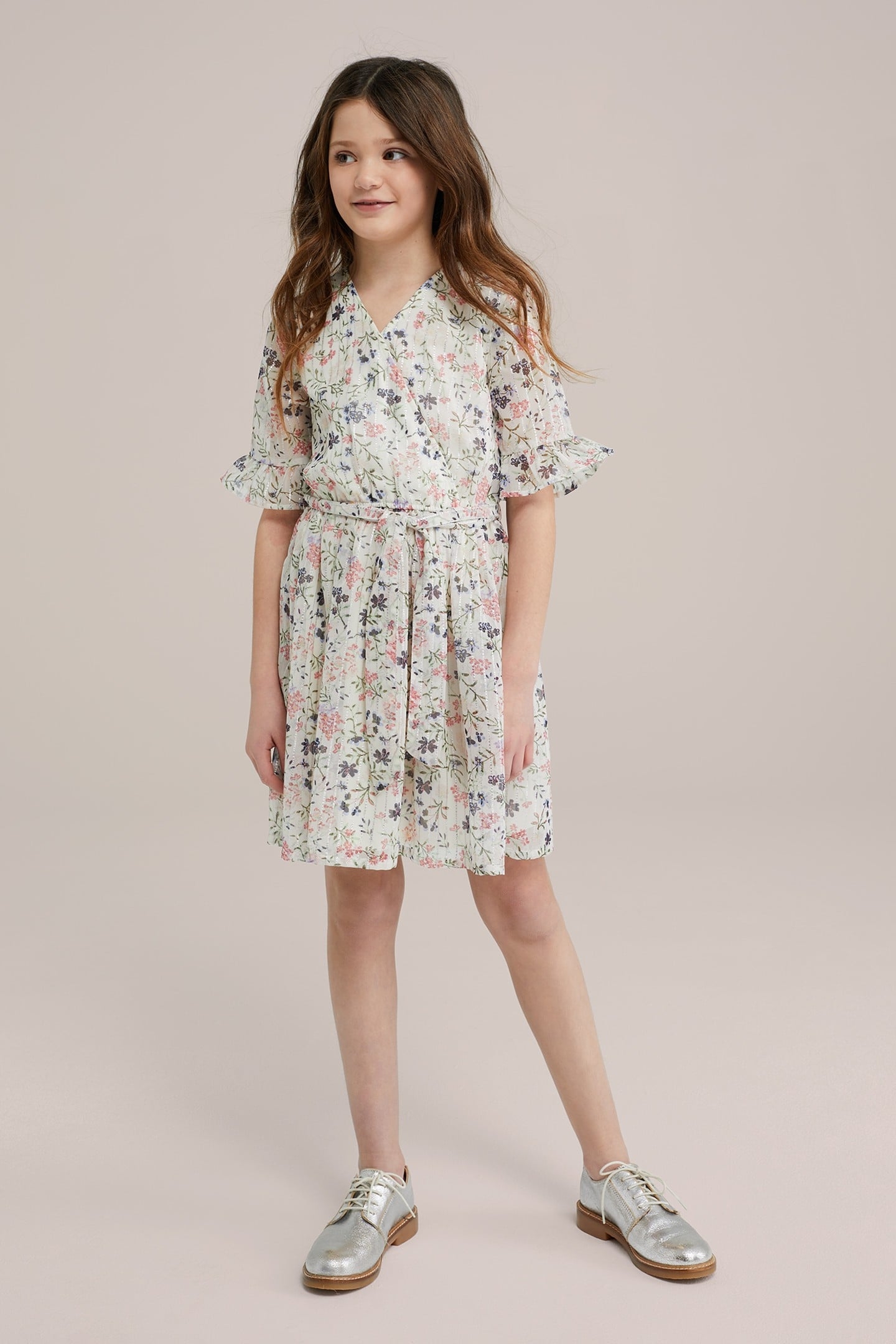 GIRLS DRESS MID LENGTH WHITE 1