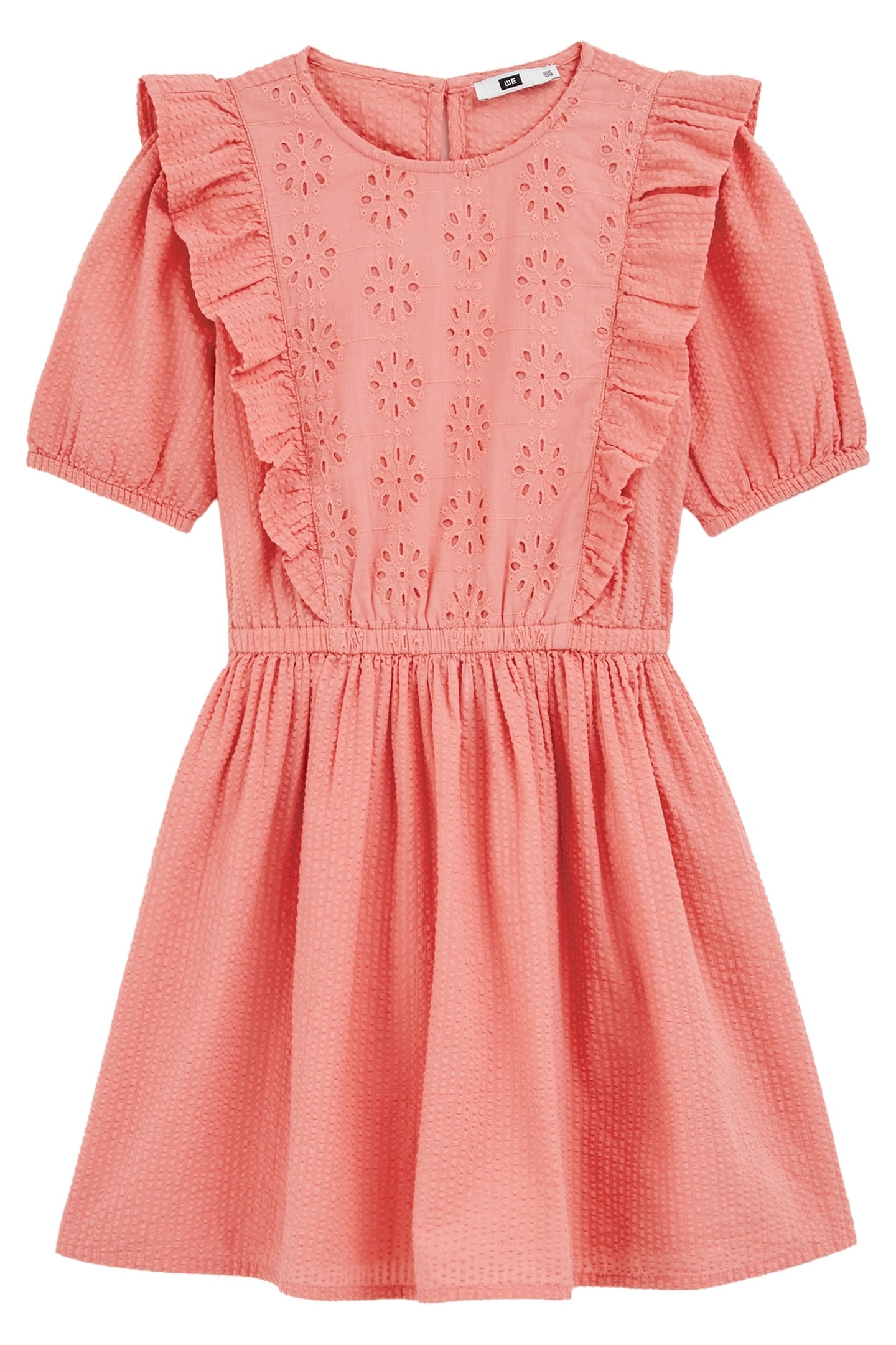GIRLS DRESS MID LENGTH SALMON PINK 3