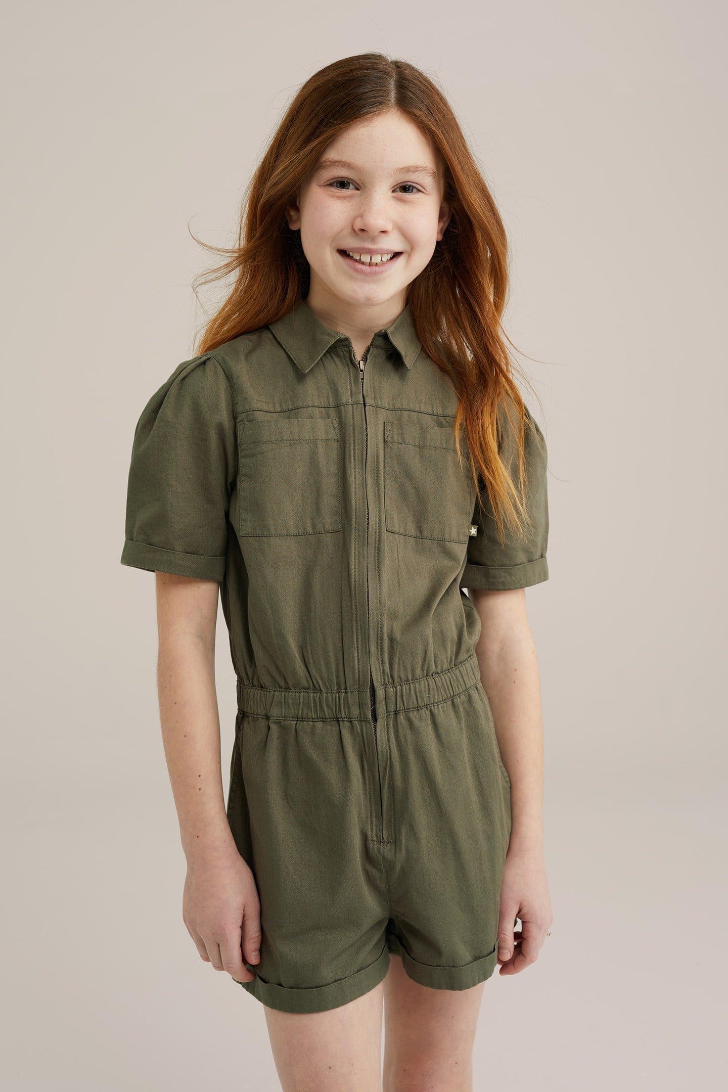 GIRLS JUMPSUIT ARMY GREEN 1