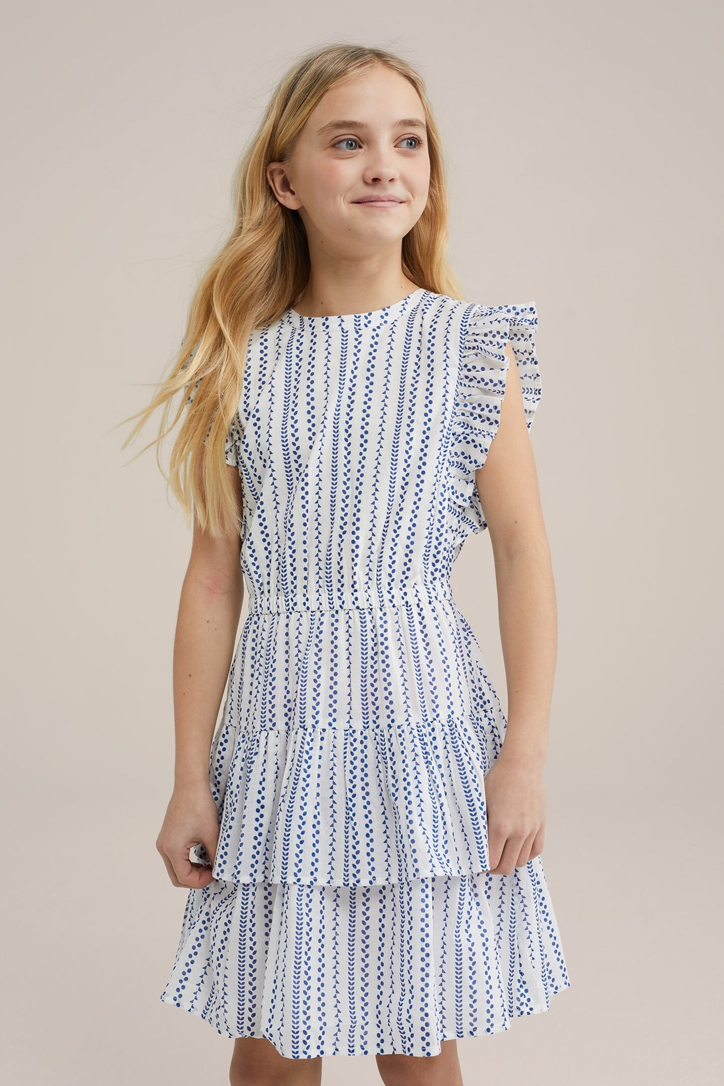 GIRLS DRESS MID LENGTH DARK BLUE 1