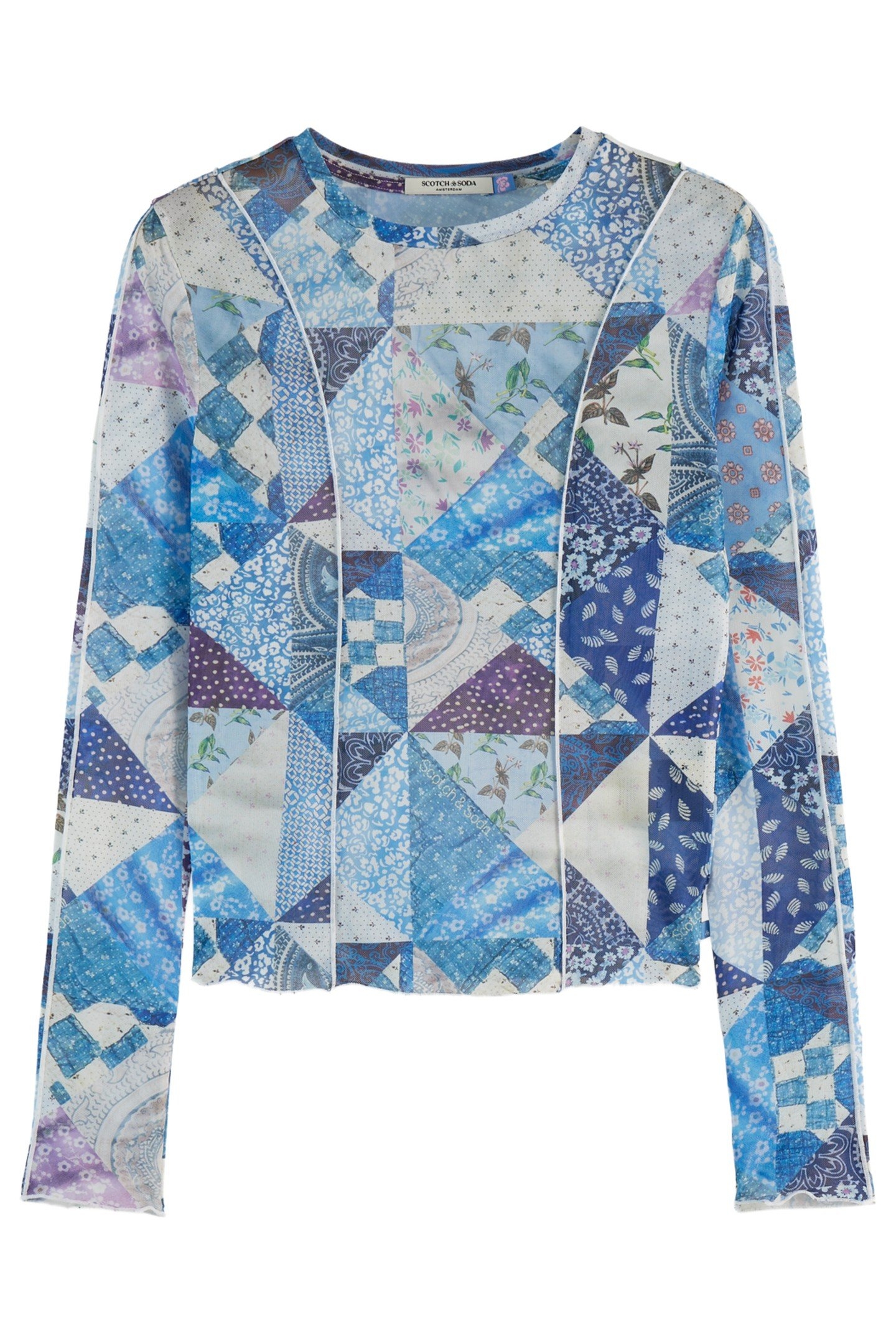 ALL OVER PRINT MESH LS T-SHIRT MEMORY QUILT 1