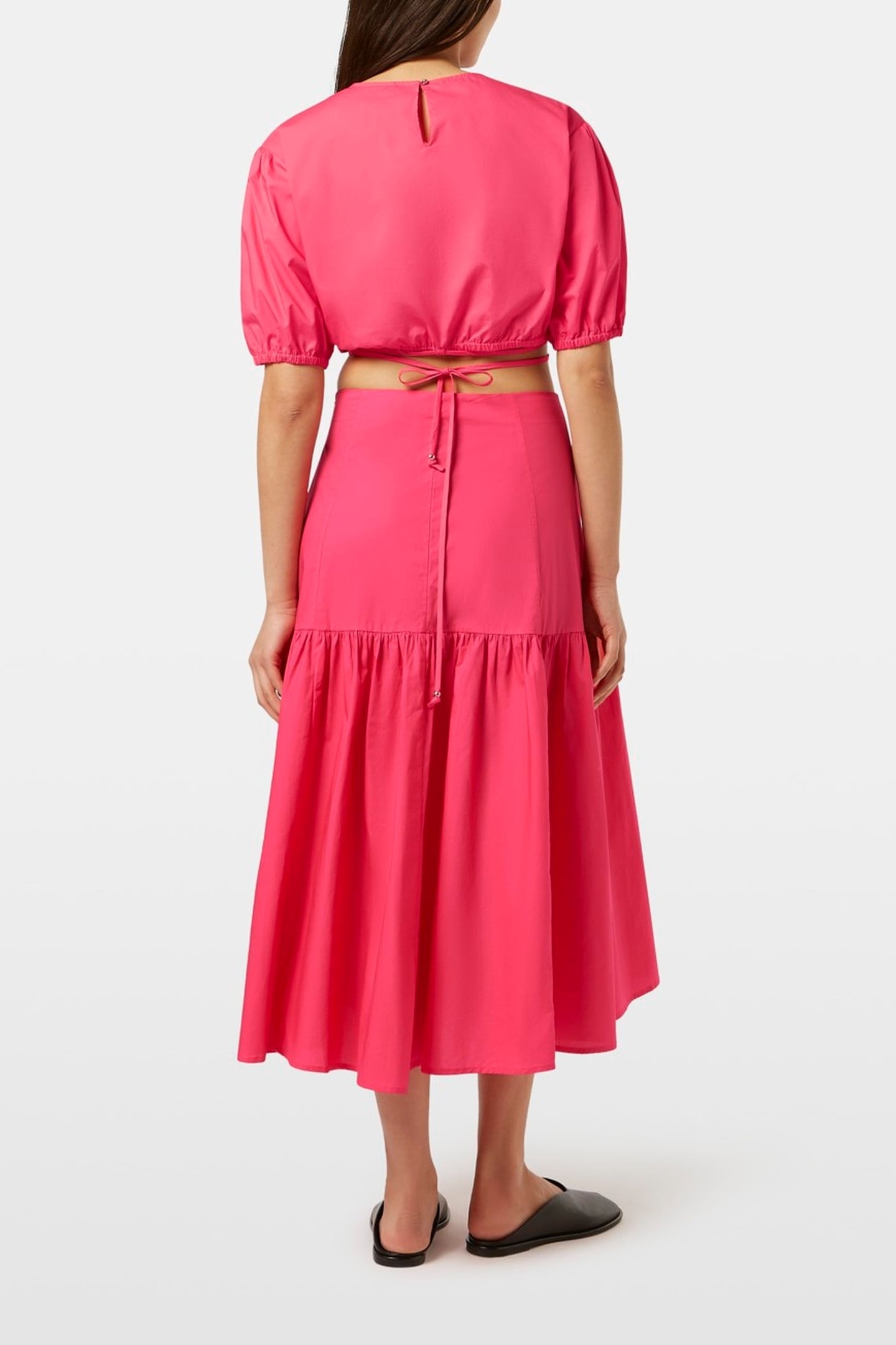 CROPPED POPLIN TOP ELECTRIC PINK 3