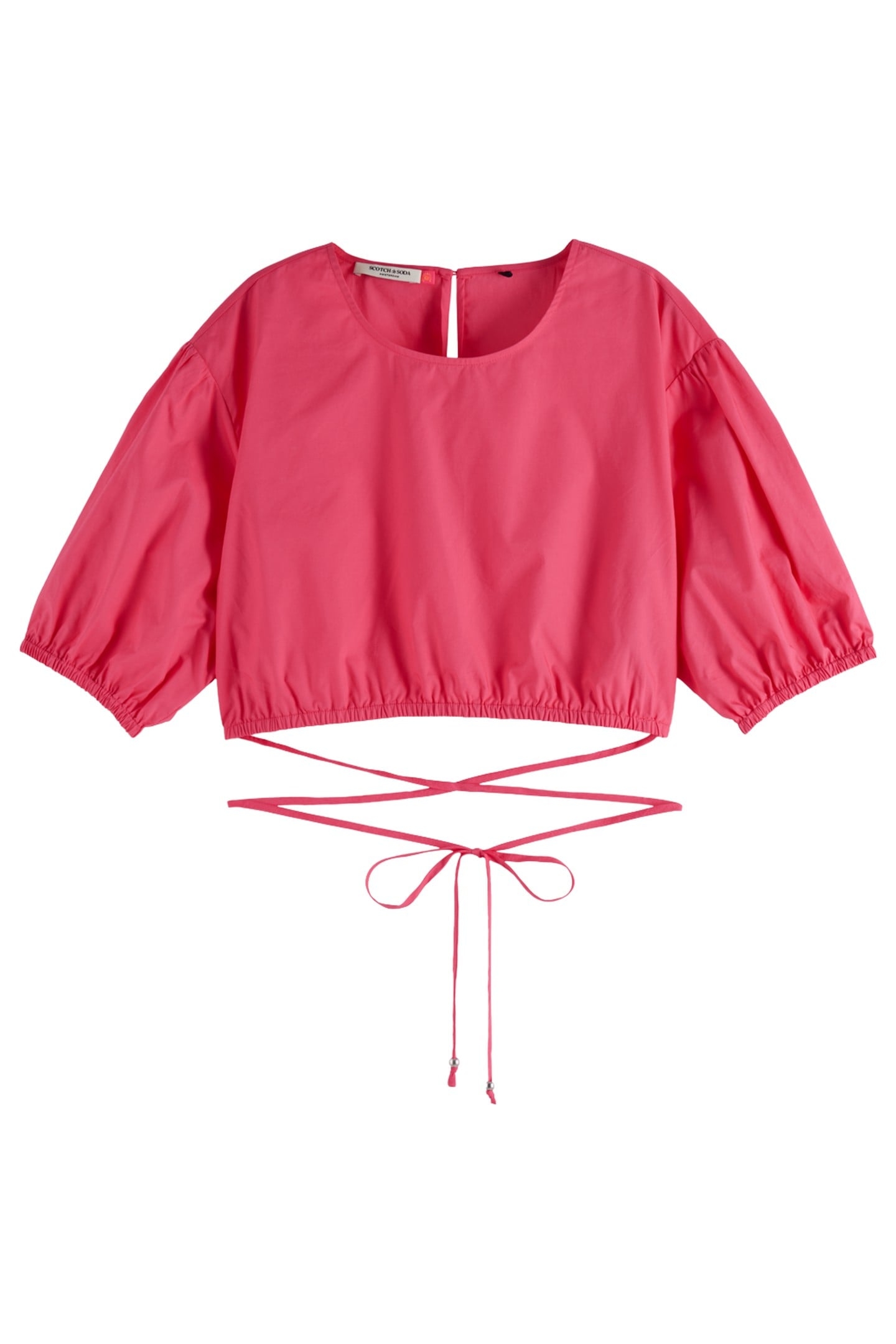 CROPPED POPLIN TOP ELECTRIC PINK 4