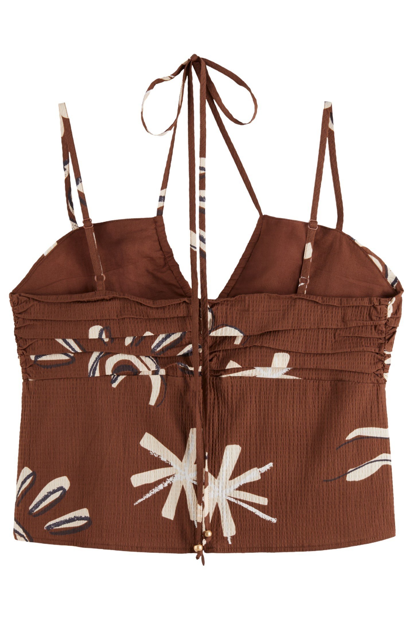 GATHERED STRAPPY TANK INKY SUN BROWN 7
