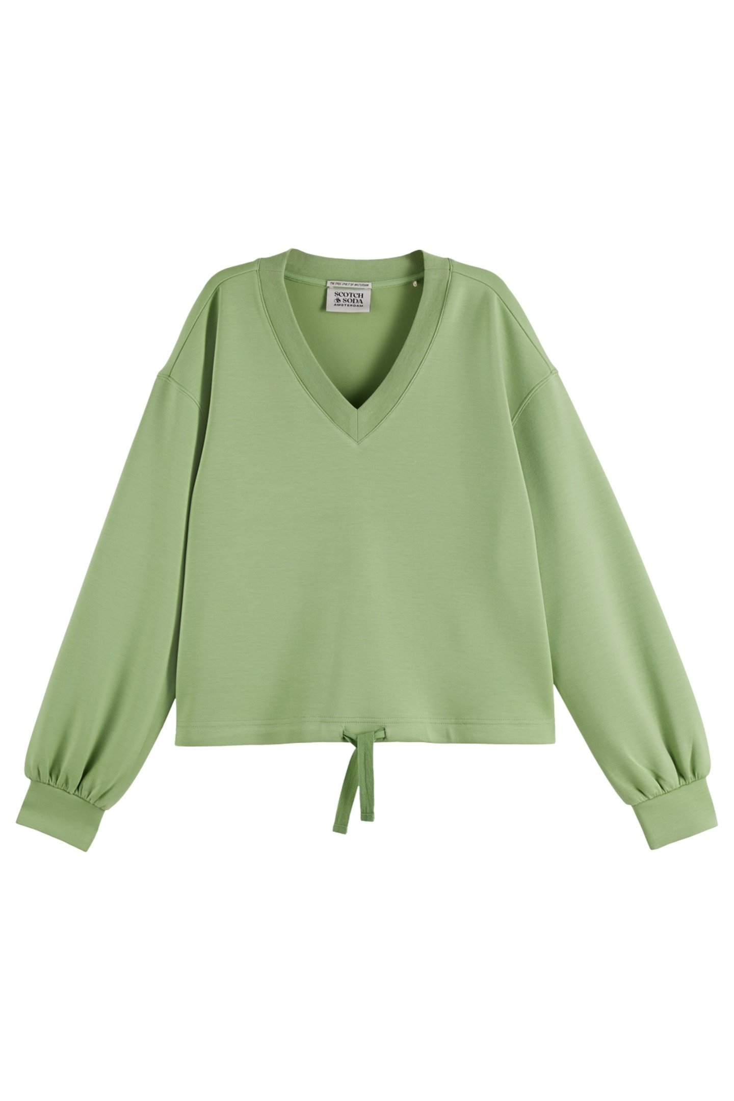 V-NECK MODAL SWEATSHIRT PISTACHIO 4