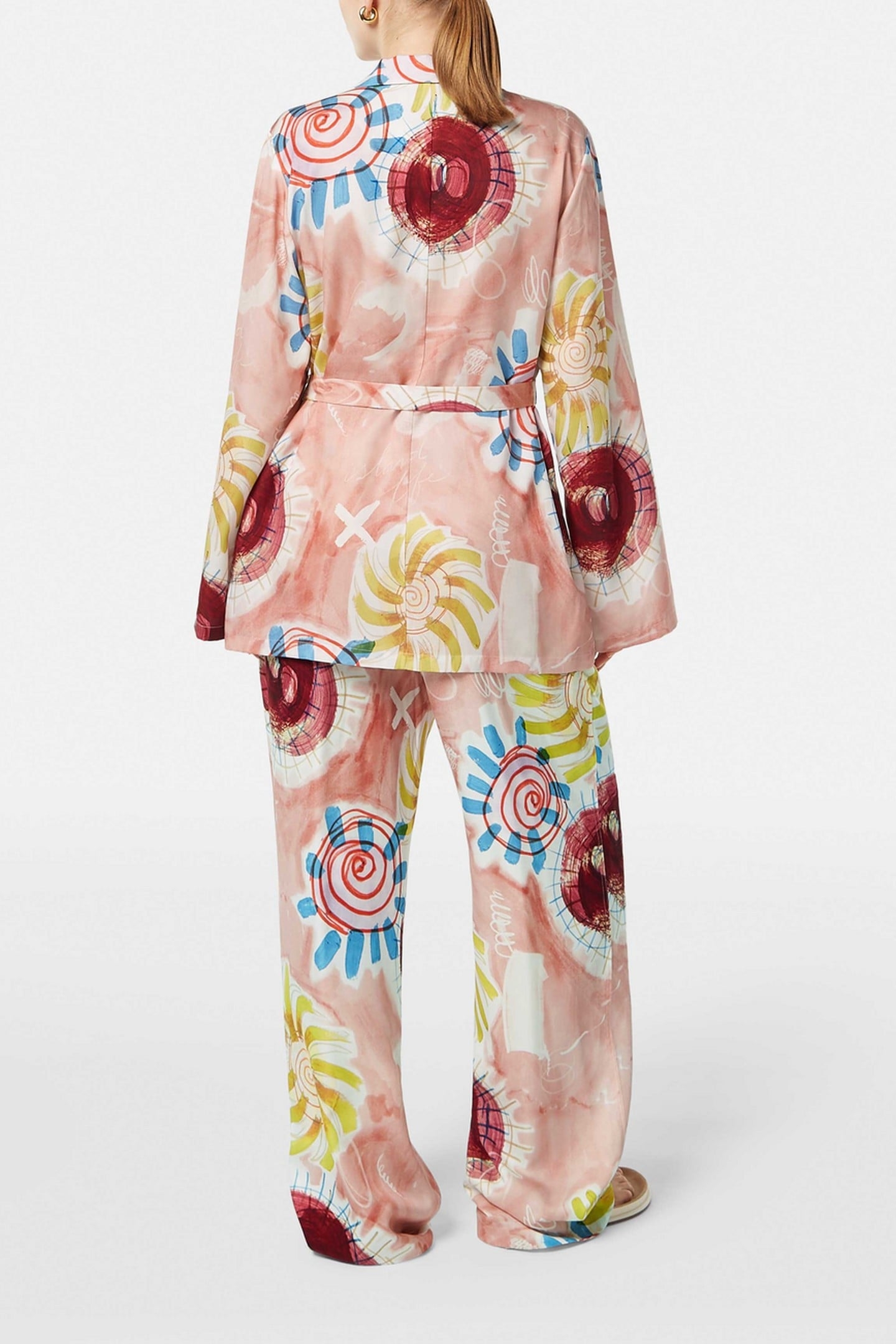 PRINTED PYJAMA BLAZER ABSTRACT SUN PINK 2
