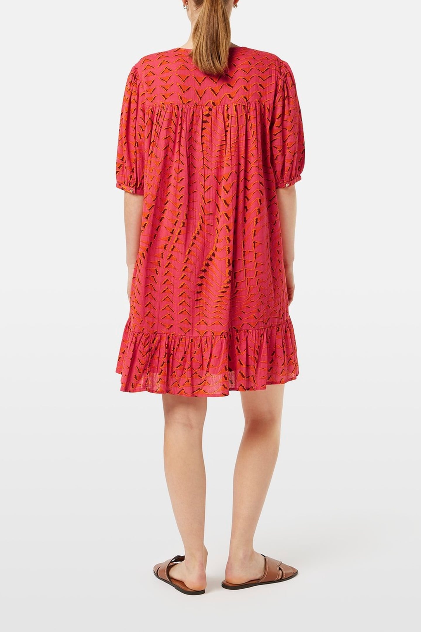 PRINTED CRINKLE MINI DRESS HOUSE OF MIRRORS PINK 4