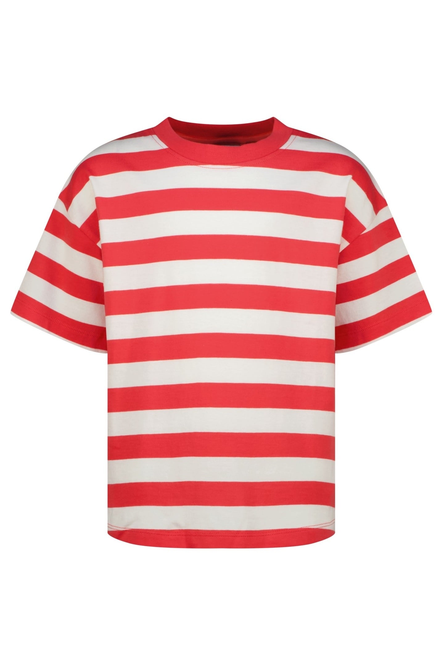 GIRLS BASIC STRIPE TEE T-SHIRT BREEZE RED 1