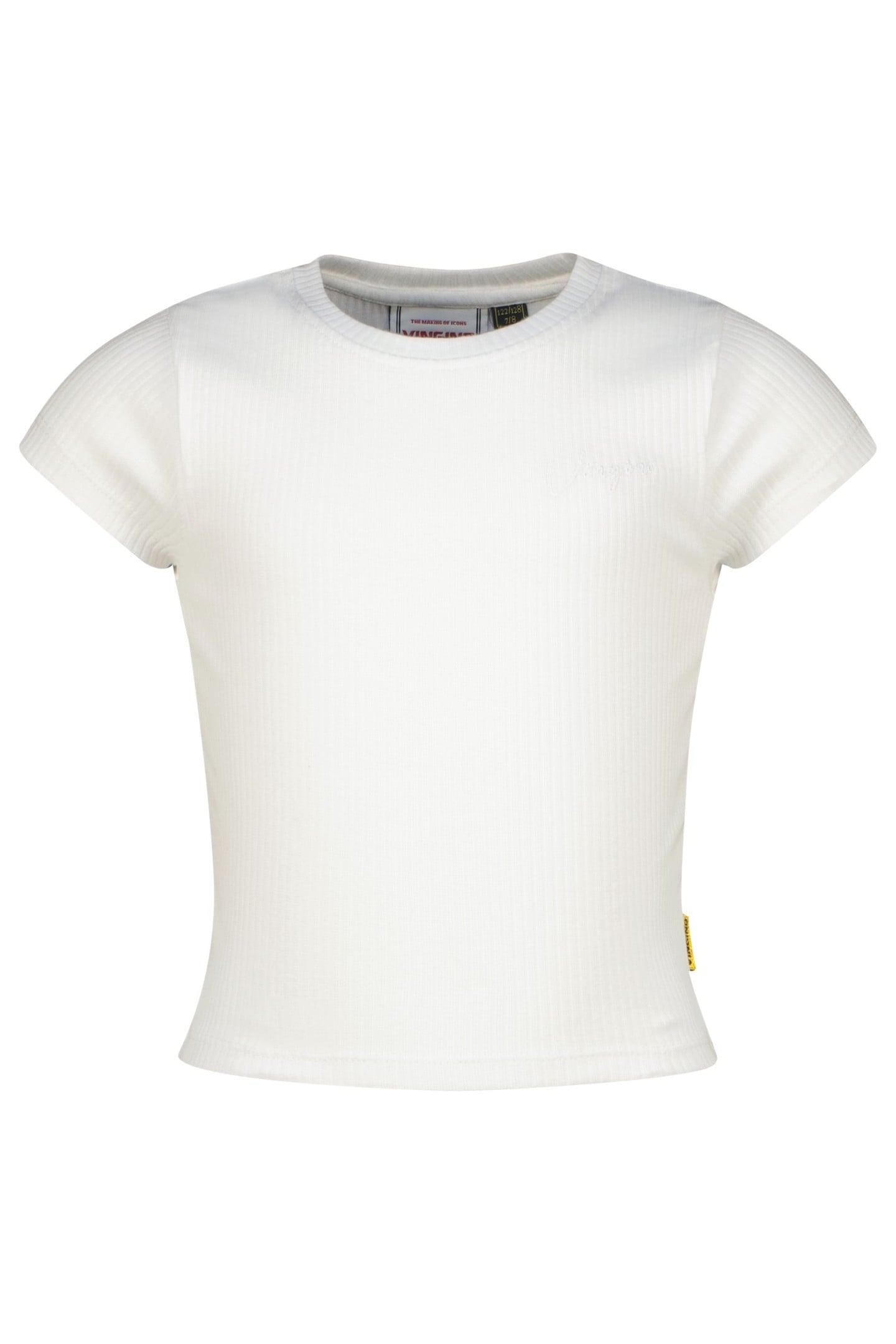 GIRLS BASIC-CROP RIB TEE T-SHIRT REAL WHITE 1