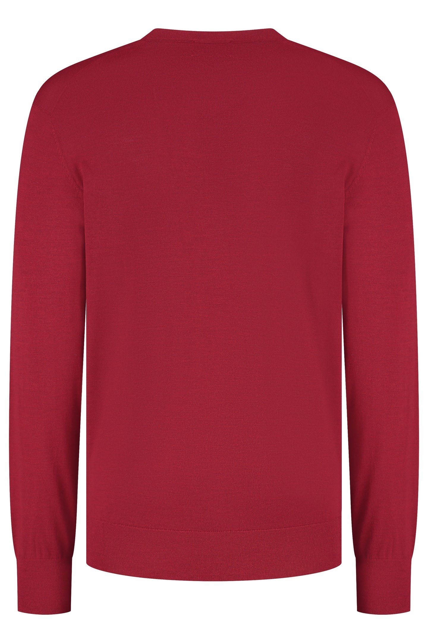 V NECK100% MERINO EMBER RED 5