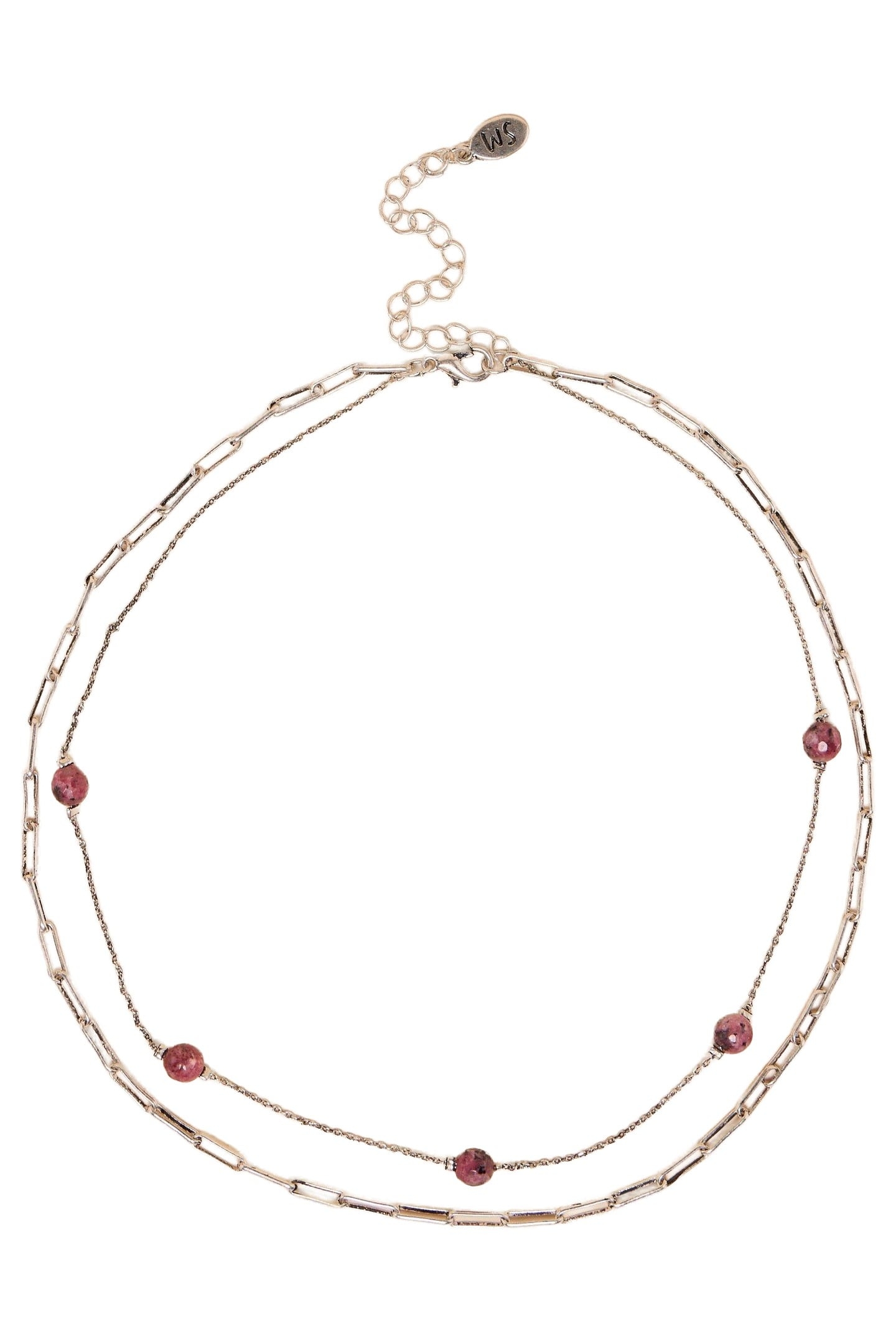 KAI DOUBLE LAYER NECKLACE SILVER TONE METALLIC 2