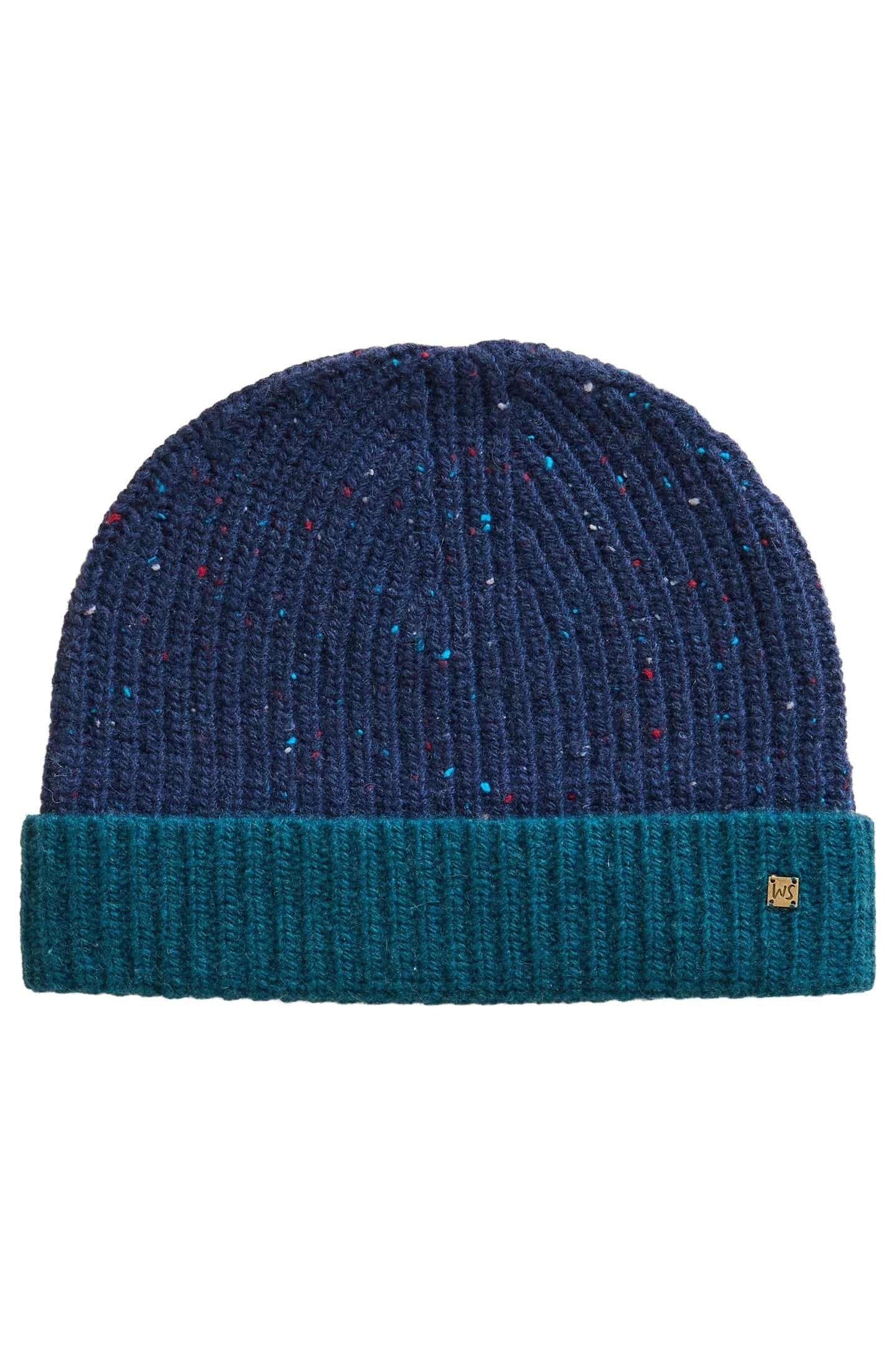 ALBIE RIB KNIT BEANIE NAVY MULTI 2