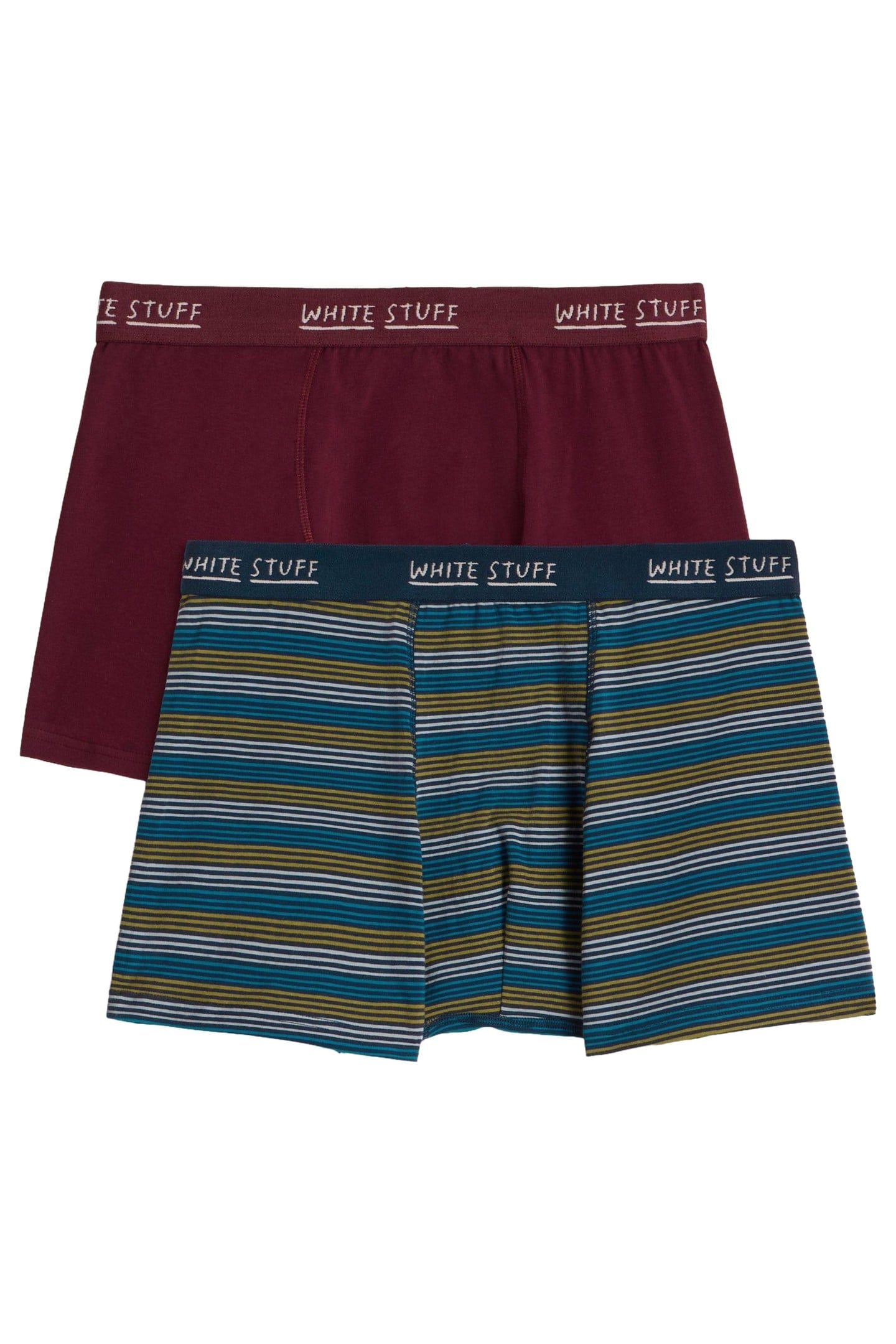 2PACK BOXERS - PLAIN & STRIPE PLUM MULTI 2