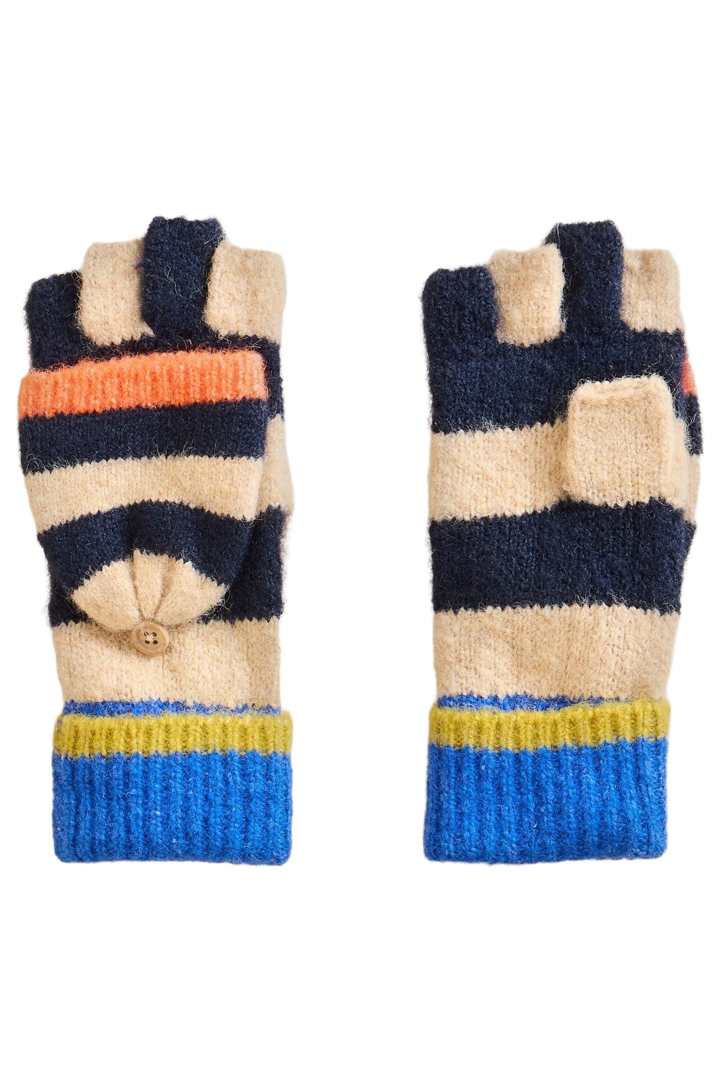 BLOCK STRIPE FLIP MITT NATURAL MULTI 2