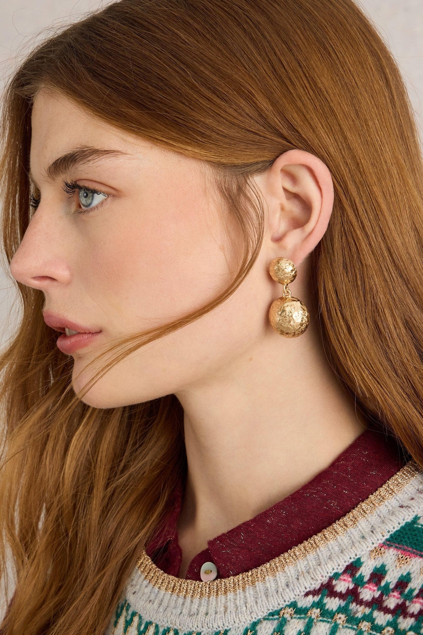 ABELIA EARRING GOLD TONE METALLIC 3