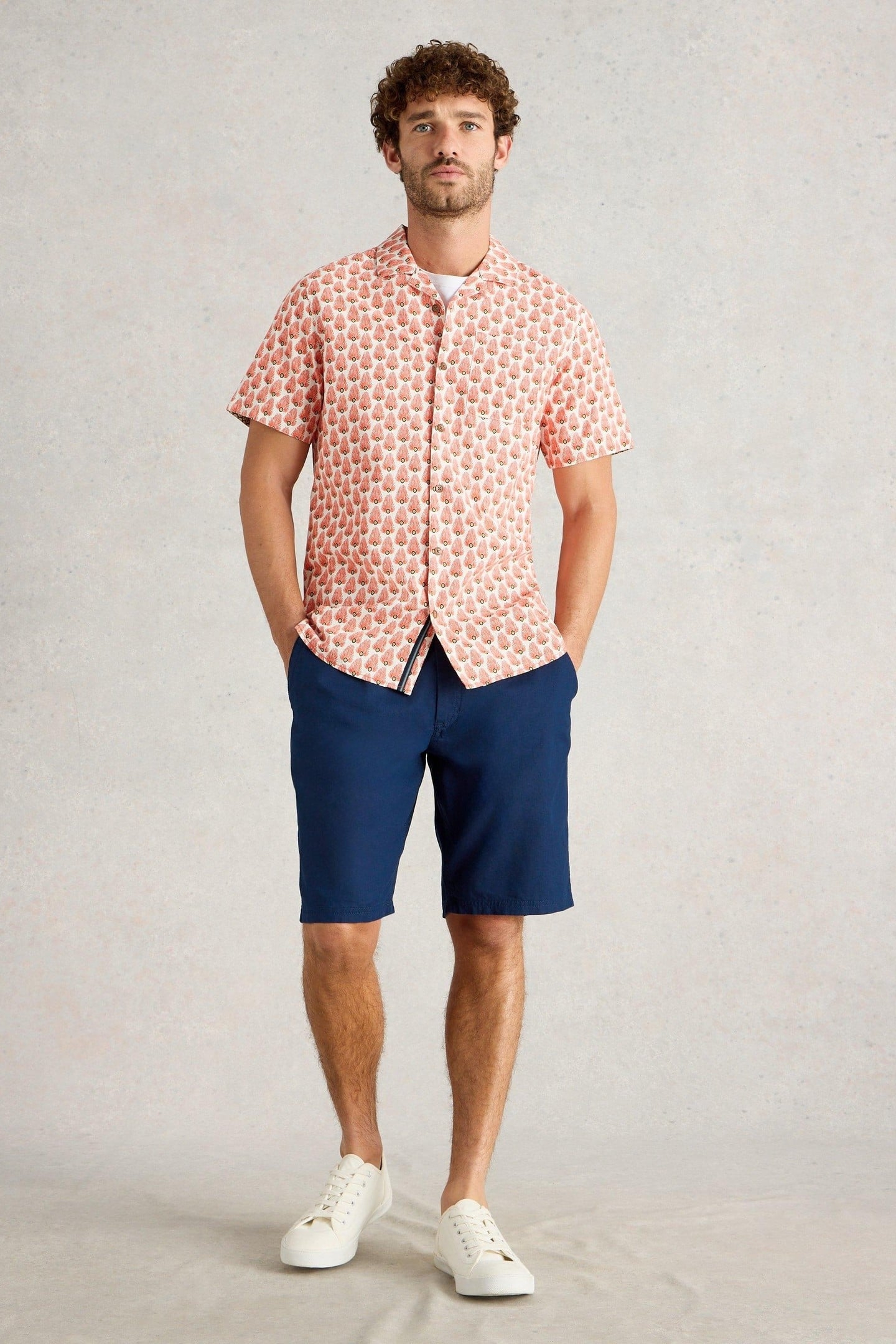 DRAWSTRING LINEN BLEND SHORT DARK NAVY 1