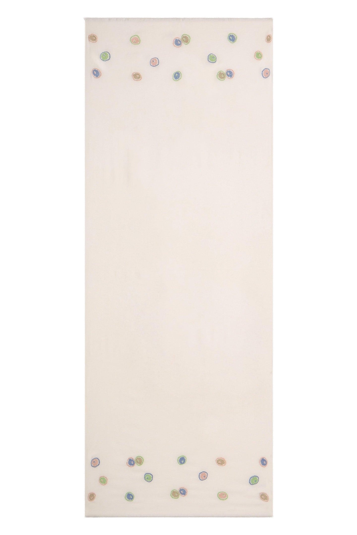 EMBROIDERED SCARF WHITE MULTI 1