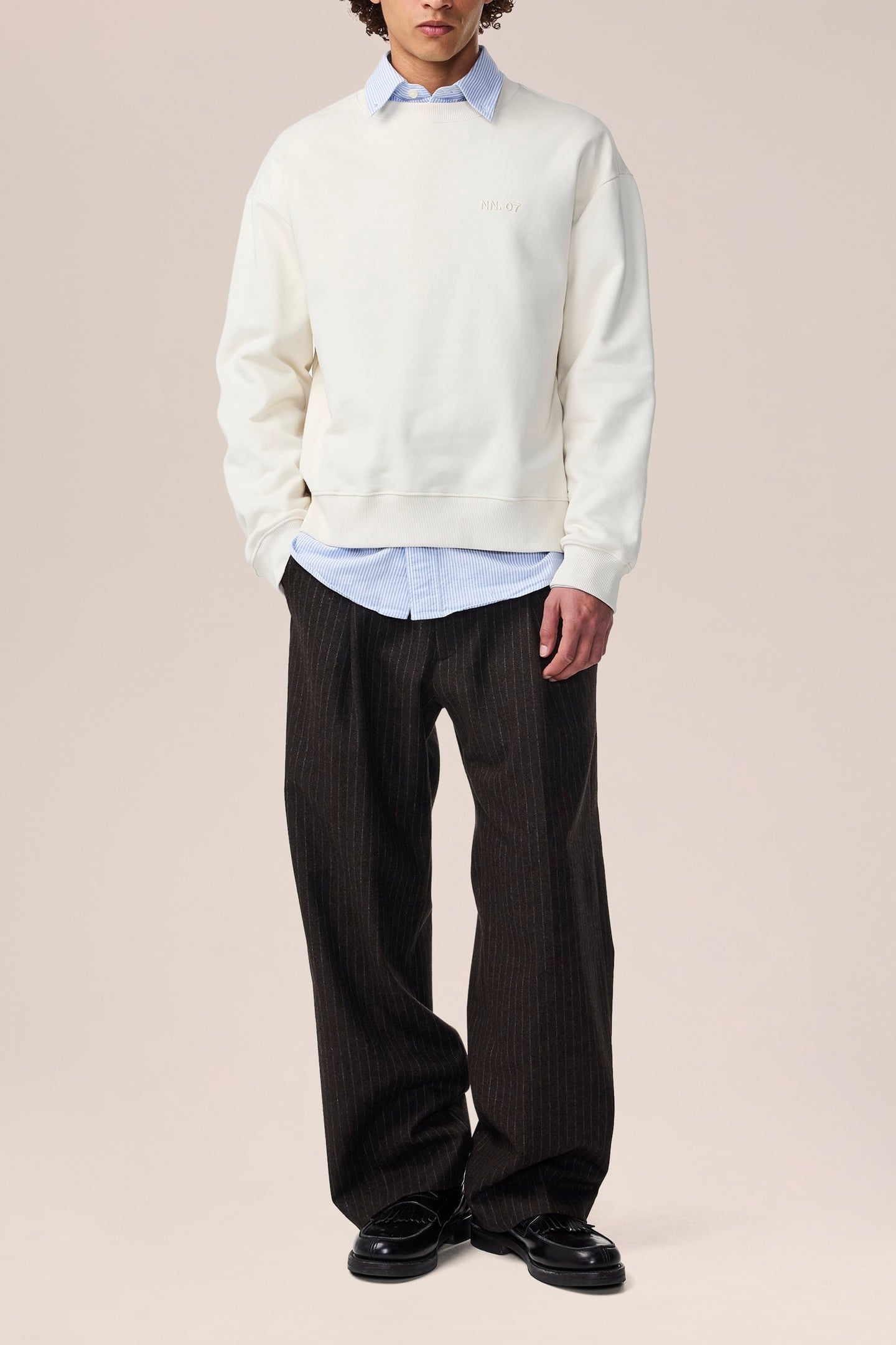 DAVID CREWNECK SWEATSHIRT IVORY 1