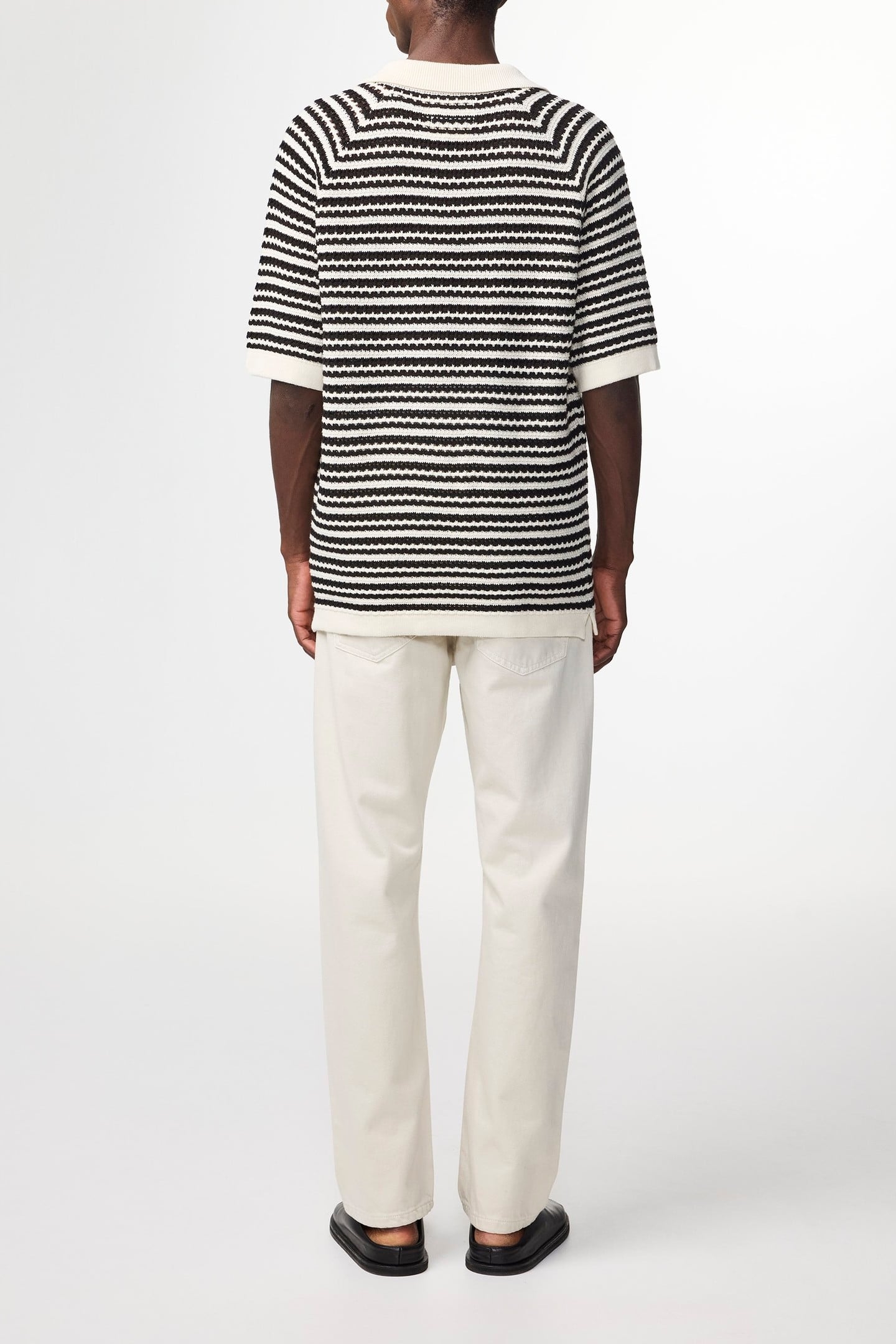 BRETT SS POLO 6686 BLACK STRIPE 3