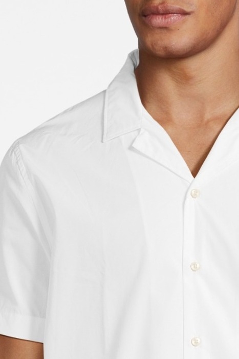 White Slim Fit Camp Shirt 4