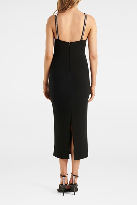 GWEN ARROW NECK TRIM BODYCON MIDI BLACK 2