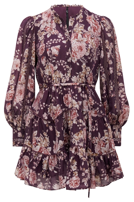 VALENCIA TRIM DETAIL SKATER DRESS MULBERRY VICTORIA FLORAL 6