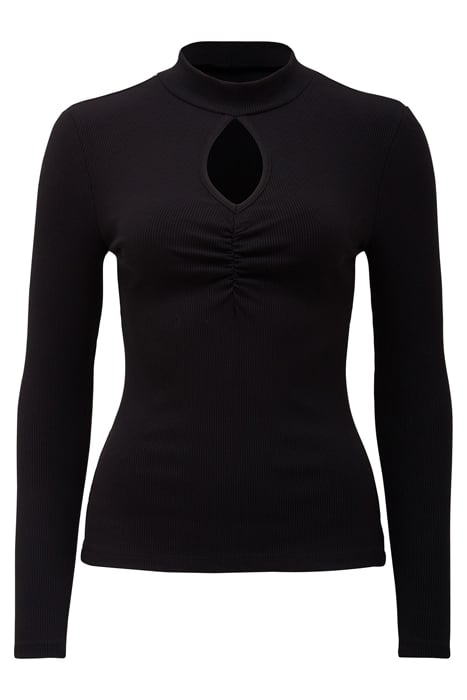 MEREDITH KEYHOLE RUCHED TOP BLACK 6