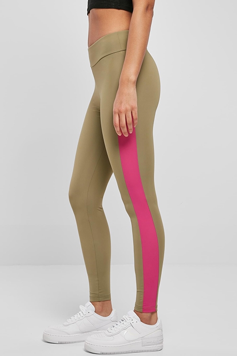 LADIES COLOR BLOCK LEGGINGS KHAKI/BRIGHTVIOLET 6