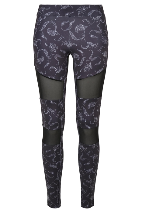 LADIES TECH MESH AOP LEGGINGS BLACKPAISLEY 1