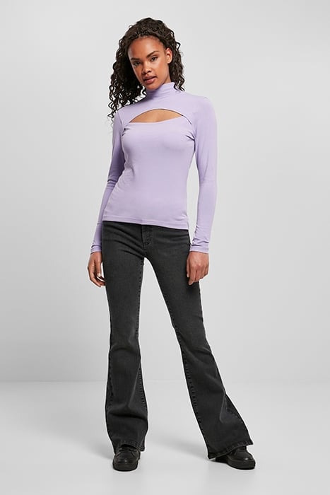 LADIES CUT-OUT TURTLENECK LONGSLEEVE LAVENDER 4