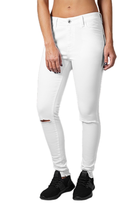 LADIES CUT KNEE PANTS WHITE 2