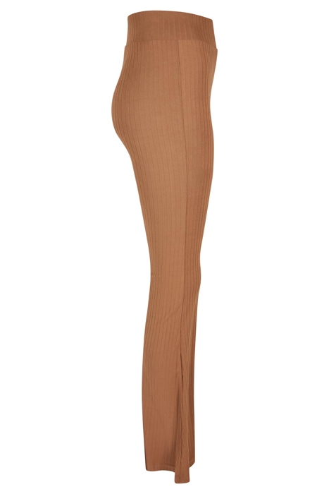 LADIES HIGH WAIST RIB FLARED LEGGINGS DARKTAUPE 7