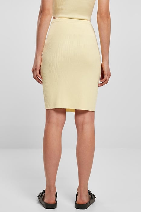 LADIES RIB KNIT SKIRT SOFTYELLOW 3