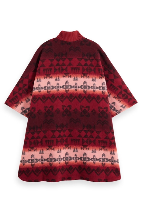 JACQUARD PONCHO WITH AZTEC MOTIF AZTEC BURNT SAFFRON 2