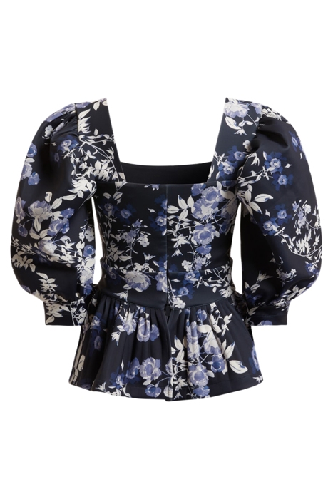 MARCIANO BY GUESS ALEXIS TOP PRINTED PETAL POSE INDIGO 6
