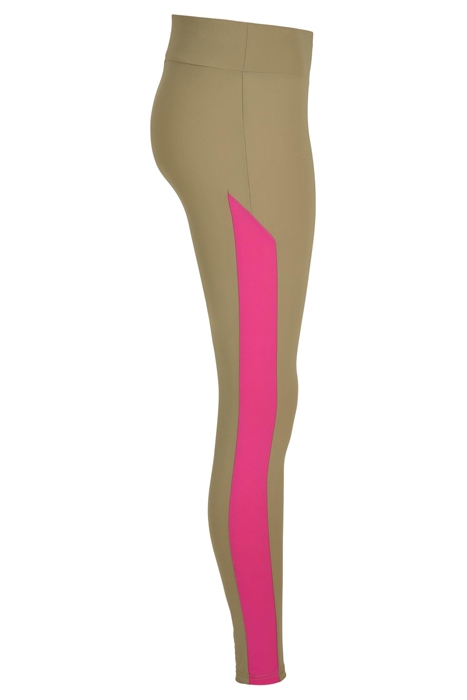 LADIES COLOR BLOCK LEGGINGS KHAKI/BRIGHTVIOLET 7
