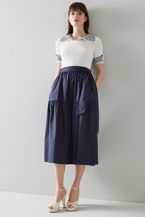REGO MIDI SKIRT NAVY 3